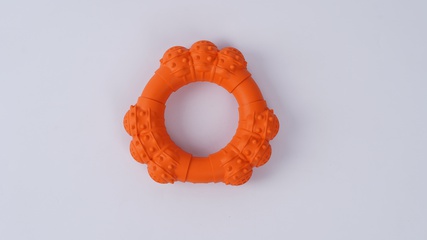 Natürliche Gummi Solide Werfen Ring Hund Molaren Kauen Spielzeug