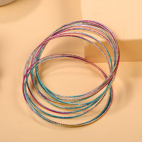 Simple Style Colorful Alloy Plating Bangle 1 Set's discount tags
