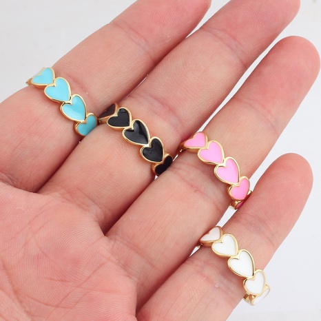 Simple Style Heart Shape Copper Open Ring Plating Copper Rings's discount tags
