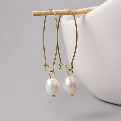 Elegant Perle Titan Stahl Tropfenohrringe Ohrringe Überzug Künstliche Perlen Edelstahl Ohrringe's discount tags