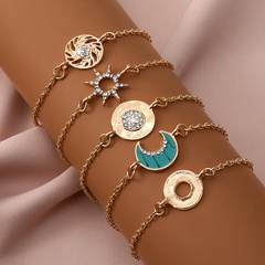 Style Vintage Soleil Lune Alliage Placage Diamant Artificiel Bracelets Ensemble De 5 Pièces