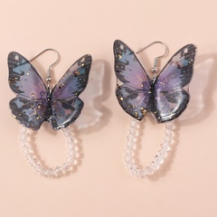 Sucré Papillon Arylique Perlé Transparent Crochet d'oreille
