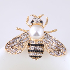 Fashion Bee Alloy Inlay Artificial Pearl Rhinestone Brooches