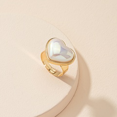 Fashion Heart Shape Alloy Plating Rings