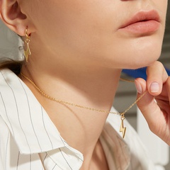 Einfacher Stil Blitz Kupfer Ohrringe Halskette Vergoldet Kupfer Halsketten