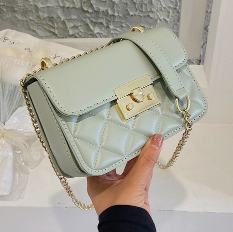 Fashion Solid Color Metal Button Square Buckle Square Bag's discount tags