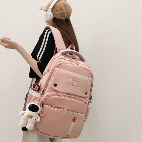 Streetwear Solid Color Square Zipper Functional Backpack's discount tags
