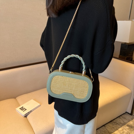 Fashion Color Block Oval Buckle Crossbody Bag's discount tags