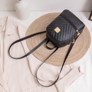 Fashion Stripe Solid Color Bucket Zipper Backpackpicture5