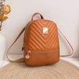 Fashion Stripe Solid Color Bucket Zipper Backpackpicture13