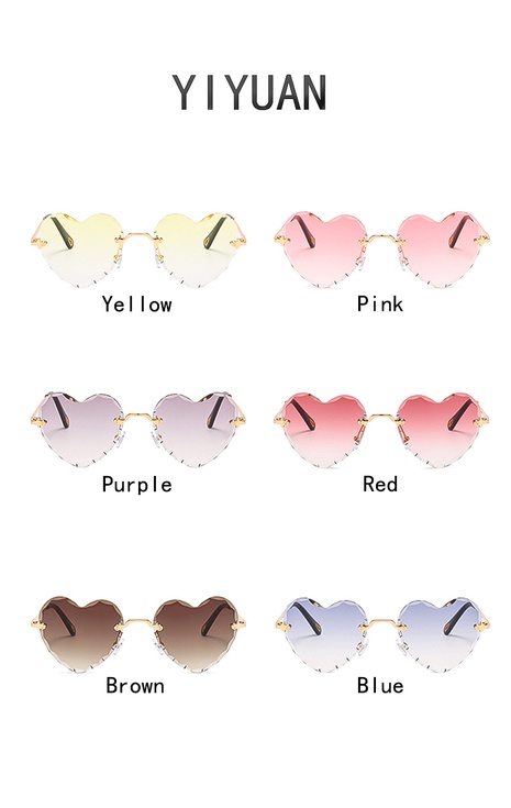 Women'S Fashion Heart Shape Ac Special-Shaped Mirror Sunglasses's discount tags