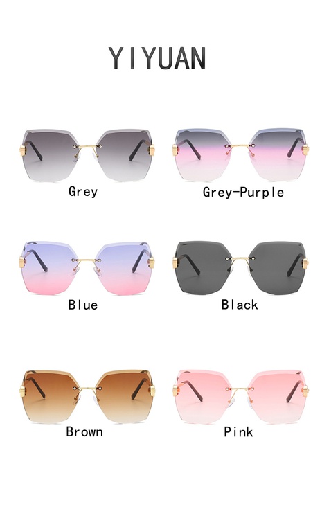 Unisex Fashion Geometric Pc Polygon Metal Sunglasses's discount tags