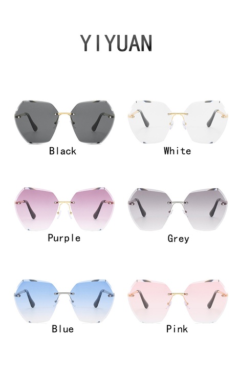 Unisex INS-Stil Geometrisch Pc Quadrat Metall Sonnenbrille's discount tags