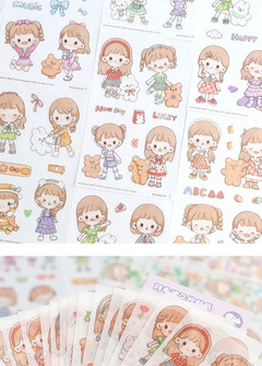 Tiradoab Skirt Control Hand Ledger Sticker Children's Creative Pet Waterproof Stickers Japanese Paper Journal Stickers Wholesale