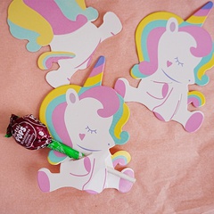 Lindo Unicornio Papel tarjeta de decoración de dulces