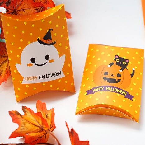 Caja de papel para hornear, caja de almohada con forma de caja de dulces, caja de regalo de dulces de Halloween, caja de papel para regalo's discount tags