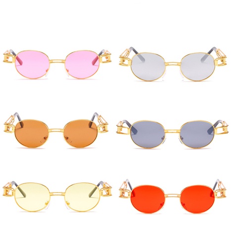 Women'S Retro Geometric Ac Round Frame Sunglasses's discount tags