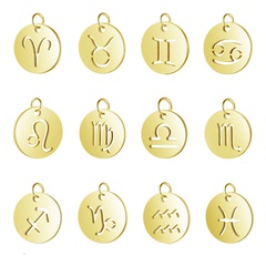 fashion Twelve Constellation pattern hollow stainless steel gold-plated Pendant jewelry accessories Set