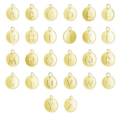 fashion hollow 24 English Letters stainless steel gold-plated Pendant jewelry Accessory Set