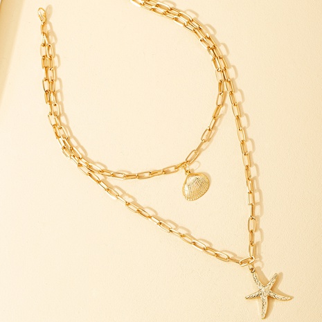 Fashion Starfish Shell Alloy Plating Necklace's discount tags