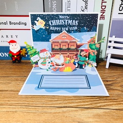 Tarjetas de Felicitación estereoscópicas 3D de Navidad creativas de negocios de bendición de Navidad Nochebuena pequeña tarjeta de regalo de Navidad personalización
