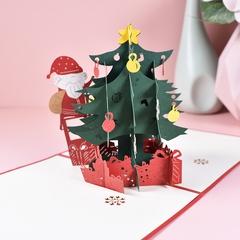 Neue Weihnachts karte kreative 3D-Stereo-Papiers kulptur Hot-Selling-Karte Weihnachts mann Baum Neujahrs geschenk
