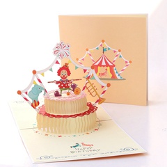 Geburtstag drei dimensionale Gruß karte Clown Cake Korean Creative 3D hand gefertigte Papier Nachricht Segen kleine Karte