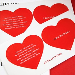 Herz Form Label Valentinstag Rot Dicht Paste Klebstoff Aufkleber