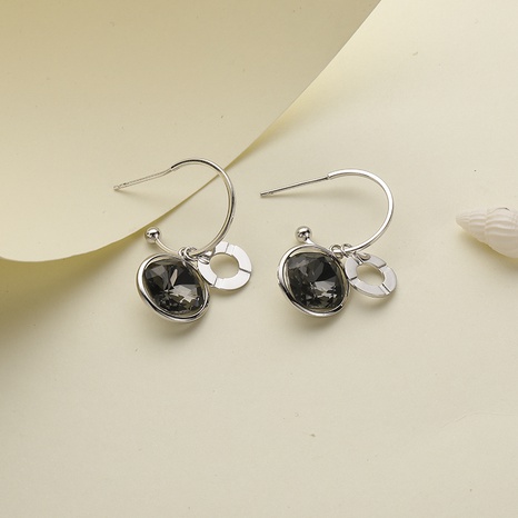 Fashion Geometric Copper Drop Earrings Inlay Glass Stone Copper Earrings's discount tags