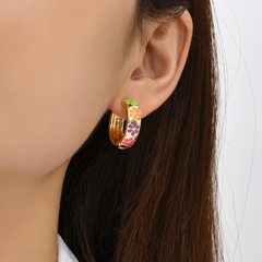 Mode Blütenblatt Kupfer Ohrringe Emaille Kupfer Ohrringe
