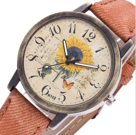 Women'S Casual Sunflower Hook Mechanical Watch's discount tags