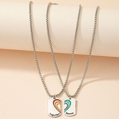 Simple Style Letter Rainbow Alloy Plating Necklace