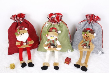 Weihnachten Weihnachtsmann Elch Nicht Gewebt Gruppe Geschenk Taschen