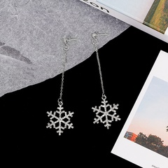 Mode Schneeflocke Legierung Inlay Künstlicher Diamant Ohrringe 1 Paar