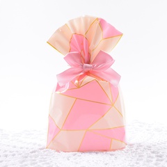 Korean Baking Packaging Ins Style Food OPP Bag Pink Plaid Biscuit Baking Candy Bag Plastic Printing Spot