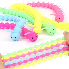 TPR Soft Rubber Glossy Caterpillar Elastic String Decompression Toy