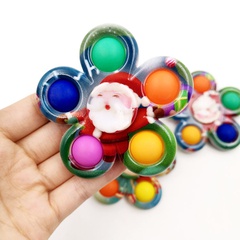 Christmas Style Printing Bubble Music Silicone Fingertip Gyro Decompression Toy