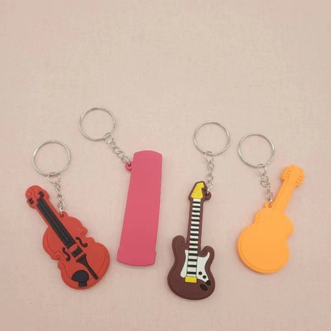 Fashion Musical Instrument PVC Silica Gel Plating Bag Pendant Keychain's discount tags