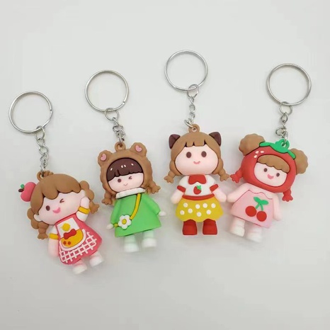 Cute Cartoon Character PVC Silica Gel Plating Bag Pendant Keychain's discount tags
