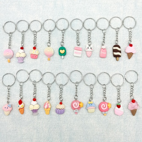 Cute Ice Cream Resin Metal Plating Bag Pendant Keychain's discount tags