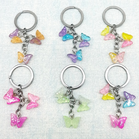 Cute Butterfly Resin Metal Plating Bag Pendant Keychain's discount tags
