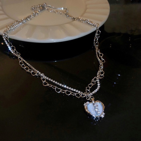 Moda Forma De Corazón Aleación Embutido Diamantes De Imitación Collar Colgante 1 Pieza's discount tags