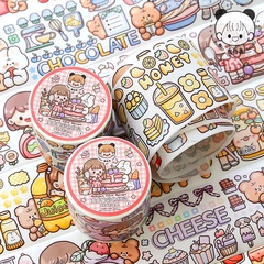 Cute Cartoon Color Dessert Special Oil and Paper Adhesive Tape Stickers