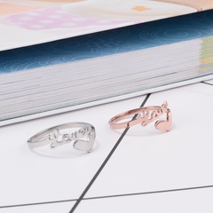 Einfacher Stil Liebe Herzform Titan Stahl Offener Ring Überzug Edelstahl Ringe