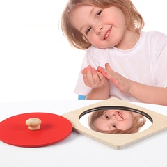 Holz Montessori Montessori Lehrmittel Baby Spiegel Puzzle Kinder früh kindliche Bildung kognitive Lernspiel zeug Puzzle