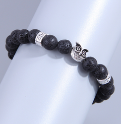 Fashion Round Owl Alloy natural stone Beaded Bracelets 1 Piece