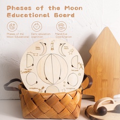 Neue Holz Mond Puzzle Montessori Mond Phasen Kognitive Bildung Lernen Geschenk kinder Spielzeug
