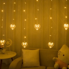 Festival de mariage ins vent décoration télécommande LED coeur forme rideau lumière