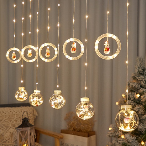 Festliche Dekoration Wishing Ball Ring Fernbedienung Schneemann Weihnachten Baum LED Vorhang String Lichter's discount tags
