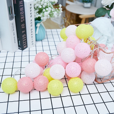 Indoor Wedding Party Macaron Cotton Thread Takraw LED String Lights's discount tags